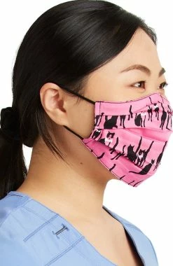 Cherokee Women's Reversible A Hopeful Hearts & Mr. Purr-fect Print Face Mask -Scrubs for Women Sales Store 3 ck ck508h1 650