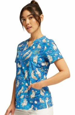 Cherokee Women's Care Like No Otter Print Scrub Top 6 Cherokee Women's Care Like No Otter Print Scrub Top -Scrubs for Women Sales Store 3 ck ck651 print 650