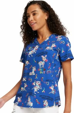 Cherokee Women's Born To Stand Out Print Scrub Top -Scrubs for Women Sales Store 3 ck ck703 print 650