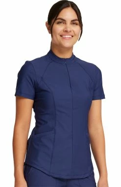 Cherokee Women's Partial Zip Front Scrub Top -Scrubs for Women Sales Store 3 ck ck707 650