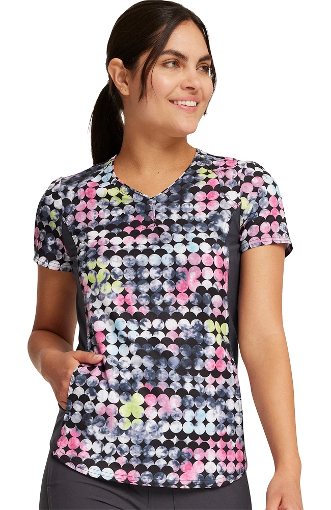 Cherokee Women's Dot's So Retro Print Scrub Top 3 Cherokee Women's Dot's So Retro Print Scrub Top - Image 3
