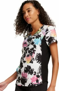 Cherokee Women's Garden Glow Print Scrub Top 6 Cherokee Women's Garden Glow Print Scrub Top -Scrubs for Women Sales Store 3 ck ck732 print 650