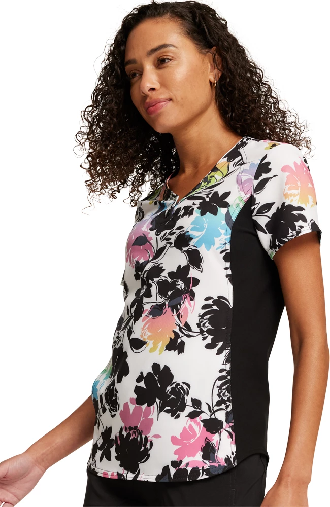 Cherokee Women's Garden Glow Print Scrub Top 3 Cherokee Women's Garden Glow Print Scrub Top - Image 3