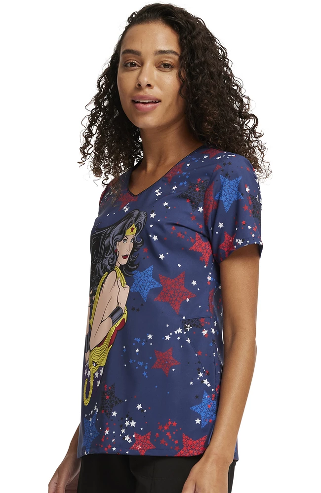 Cherokee Women's Hang With The Stars Print Scrub Top 3 Cherokee Women's Hang With The Stars Print Scrub Top - Image 3