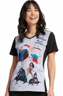 Cherokee Women's Super-Pets Print Scrub Top -Scrubs for Women Sales Store 3 ck tf627 print 650