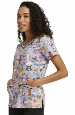 Cherokee Women's Yum Yum Yummy Print Scrub Top 6 Cherokee Women's Yum Yum Yummy Print Scrub Top -Scrubs for Women Sales Store 3 ck tf633 print 650