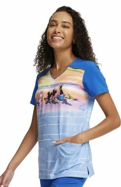 Cherokee Women's Sensational Sunset Print Scrub Top -Scrubs for Women Sales Store 3 ck tf645 print 650