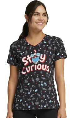Cherokee Women's Inquiring Minds Print Scrub Top 9 Cherokee Women's Inquiring Minds Print Scrub Top -Scrubs for Women Sales Store 3 ck tf659 print 650