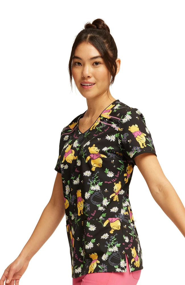 Cherokee Women's Bee Rescue Print Scrub Top 3 Cherokee Women's Bee Rescue Print Scrub Top - Image 3