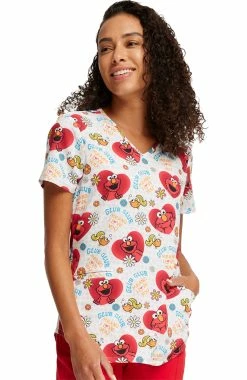 Cherokee Women's Glub Glub Print Scrub Top 6 Cherokee Women's Glub Glub Print Scrub Top -Scrubs for Women Sales Store 3 ck tf737 print 650