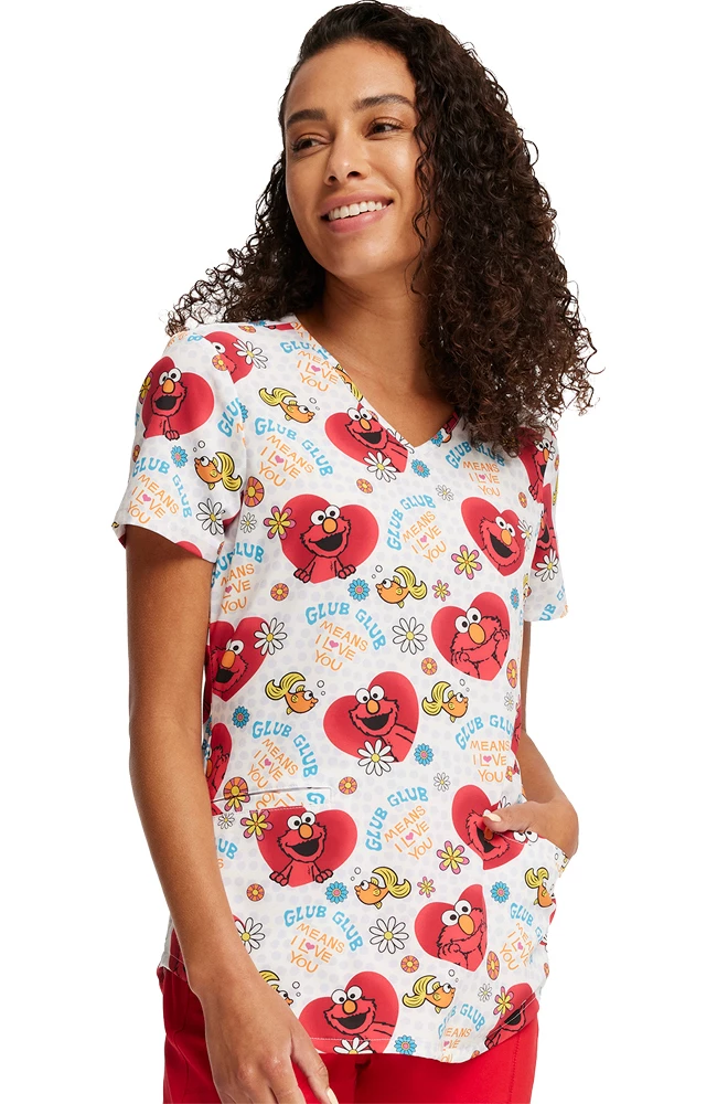 Cherokee Women's Glub Glub Print Scrub Top 3 Cherokee Women's Glub Glub Print Scrub Top - Image 3