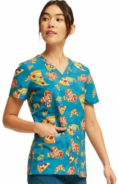 Cherokee Women's Pizza My Heart Alien Print Scrub Top 6 Cherokee Women's Pizza My Heart Alien Print Scrub Top -Scrubs for Women Sales Store 3 ck tf738 print 650