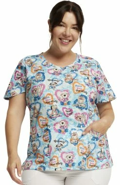 Dickies Women's Hippie Hounds Print Scrub Top 10 Dickies Women's Hippie Hounds Print Scrub Top -Scrubs for Women Sales Store 3 di dk721 print 650