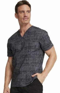 Dickies Men's Plaid Distress Print Scrub Top 7 Dickies Men's Plaid Distress Print Scrub Top -Scrubs for Women Sales Store 3 di dk725 print 650