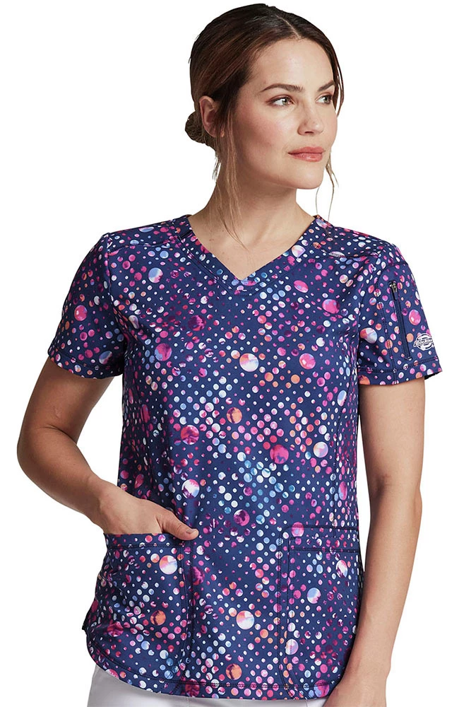 Dickies Women's Dot's Get Going Print Scrub Top 3 Dickies Women's Dot's Get Going Print Scrub Top - Image 3