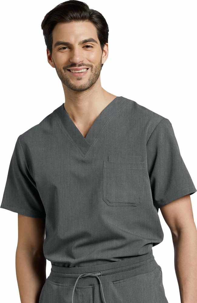 White Cross Men's V-Neck Chest Pocket Solid Scrub Top 3 White Cross Men's V-Neck Chest Pocket Solid Scrub Top - Image 3
