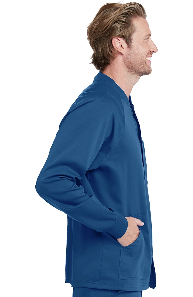 Grey's Anatomy Clearance Men's Snap Front Raglan Sleeve Solid Scrub Jacket 4 Grey's Anatomy Clearance Men's Snap Front Raglan Sleeve Solid Scrub Jacket - Image 4