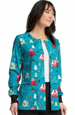Cherokee Women's Happy Holidogs Print Jacket 9 Cherokee Women's Happy Holidogs Print Jacket -Scrubs for Women Sales Store 4 ck ck321 print 650