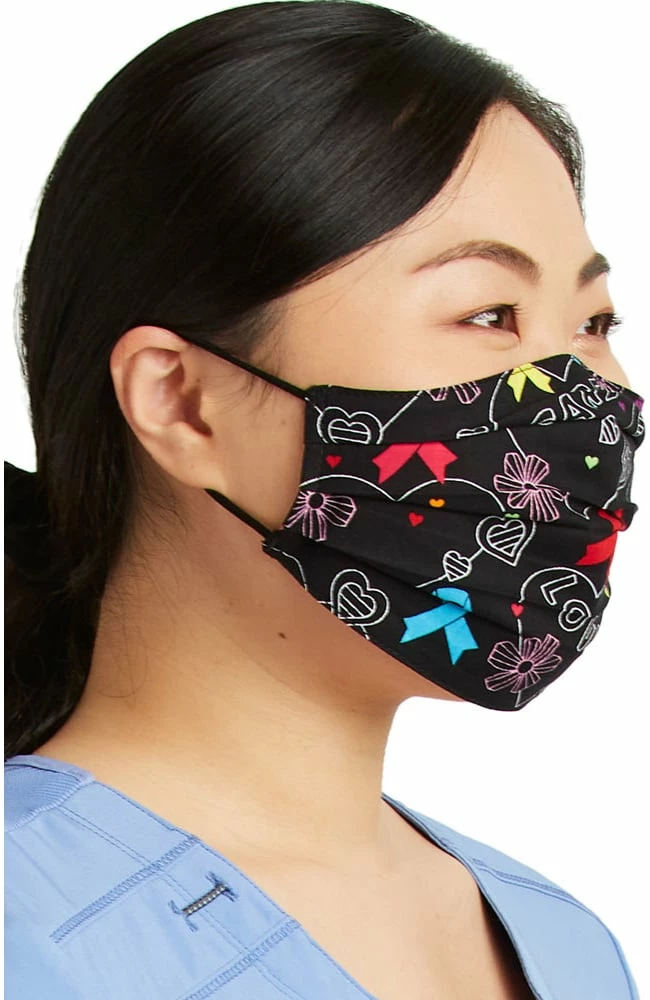 Cherokee Women's Reversible Hopeful Hearts & Bloom-tanical Print Face Mask 4 Cherokee Women's Reversible Hopeful Hearts & Bloom-tanical Print Face Mask - Image 4
