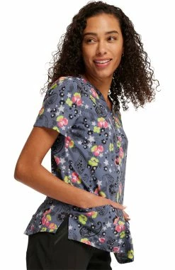 Cherokee Women's Paisley Petals Print Scrub Top 7 Cherokee Women's Paisley Petals Print Scrub Top -Scrubs for Women Sales Store 4 ck ck662 print 650 1