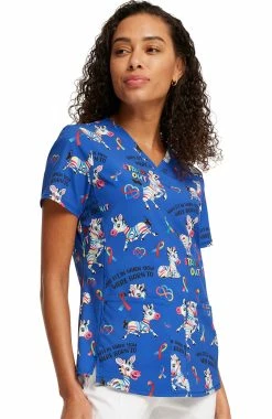 Cherokee Women's Born To Stand Out Print Scrub Top -Scrubs for Women Sales Store 4 ck ck703 print 650