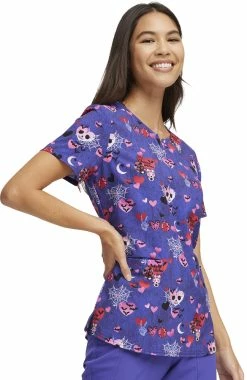Heartsoul Women's Cheers Witches Print Scrub Top -Scrubs for Women Sales Store 4 ck hs821 print 650