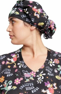 Cherokee Women's Positive Vibes Print Bouffant Scrub Hat -Scrubs for Women Sales Store 4 ck tf514 print 650