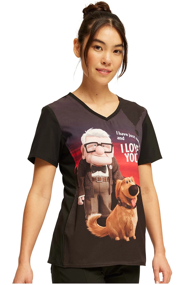 Cherokee Women's Dug The Dog Print Scrub Top 4 Cherokee Women's Dug The Dog Print Scrub Top - Image 4