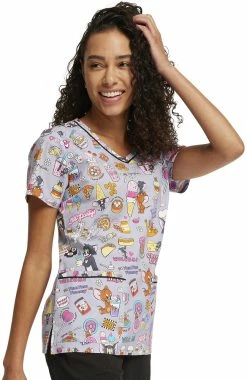 Cherokee Women's Yum Yum Yummy Print Scrub Top 7 Cherokee Women's Yum Yum Yummy Print Scrub Top -Scrubs for Women Sales Store 4 ck tf633 print 650