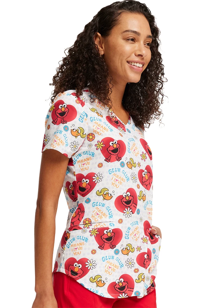 Cherokee Women's Glub Glub Print Scrub Top 4 Cherokee Women's Glub Glub Print Scrub Top - Image 4