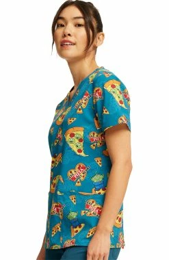 Cherokee Women's Pizza My Heart Alien Print Scrub Top 7 Cherokee Women's Pizza My Heart Alien Print Scrub Top -Scrubs for Women Sales Store 4 ck tf738 print 650