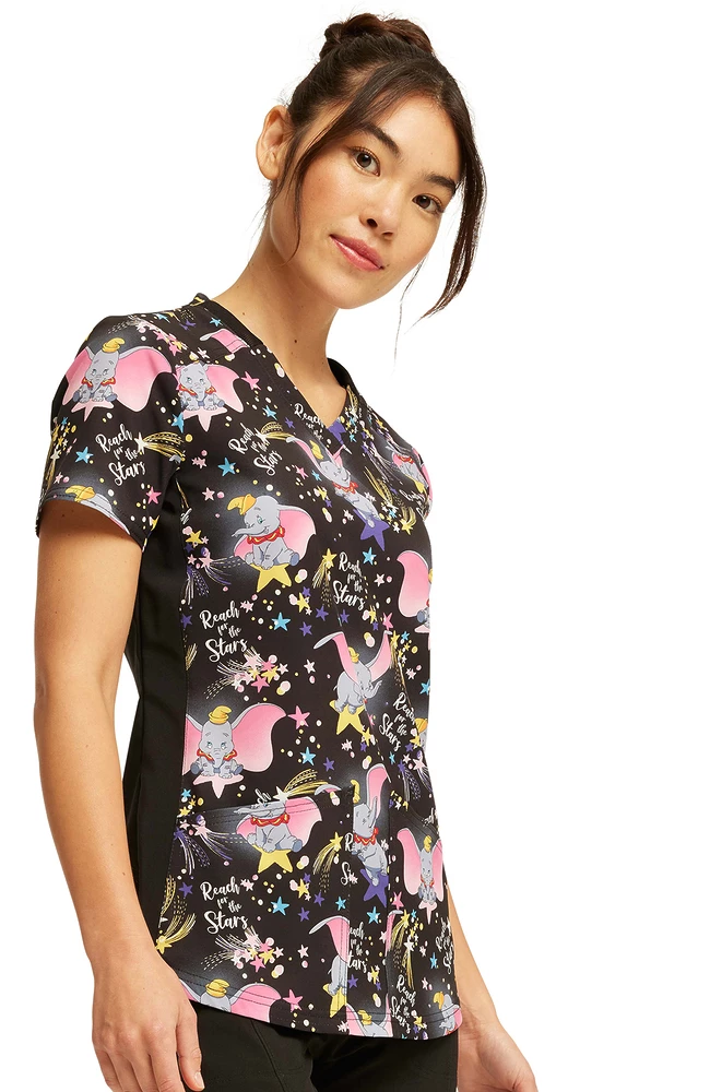 Cherokee Women's Dumbo High Flyer Print Scrub Top 4 Cherokee Women's Dumbo High Flyer Print Scrub Top - Image 4