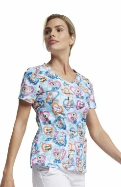 Dickies Women's Hippie Hounds Print Scrub Top 11 Dickies Women's Hippie Hounds Print Scrub Top -Scrubs for Women Sales Store 4 di dk721 print 650