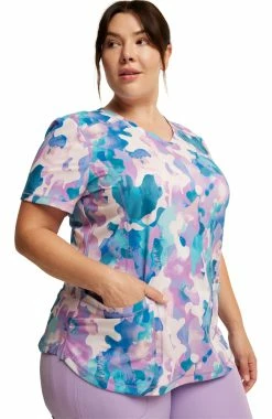 Dickies Women's Soft Camo-tion Print Scrub Top -Scrubs for Women Sales Store 4 di dk731 print 650 1