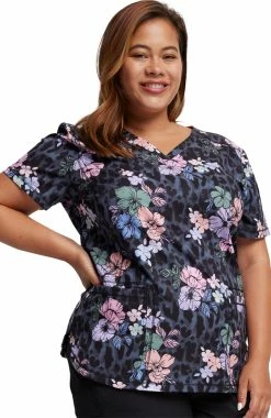 Dickies Women's Wild Tropic Print Scrub Top 11 Dickies Women's Wild Tropic Print Scrub Top -Scrubs for Women Sales Store 4 di dk731 print 650