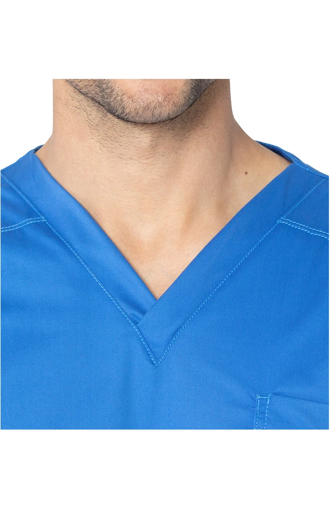Landau Clearance Stretch Men's By V-Neck Solid Scrub Top 4 Landau Clearance Stretch Men's By V-Neck Solid Scrub Top - Image 4