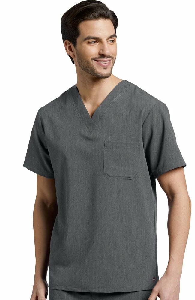 White Cross Men's V-Neck Chest Pocket Solid Scrub Top 4 White Cross Men's V-Neck Chest Pocket Solid Scrub Top - Image 4