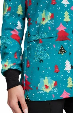 Cherokee Women's Happy Holidogs Print Jacket 10 Cherokee Women's Happy Holidogs Print Jacket -Scrubs for Women Sales Store 5 ck ck321 print 650