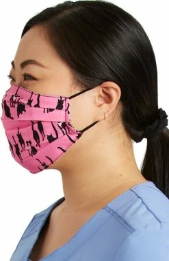 Cherokee Women's Reversible A Hopeful Hearts & Mr. Purr-fect Print Face Mask -Scrubs for Women Sales Store 5 ck ck508h1 650