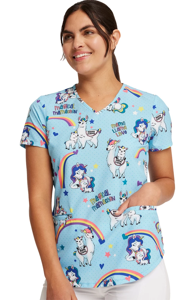 Cherokee Women's Rainbow Mamas Print Scrub Top 5 Cherokee Women's Rainbow Mamas Print Scrub Top - Image 5