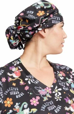 Cherokee Women's Positive Vibes Print Bouffant Scrub Hat -Scrubs for Women Sales Store 5 ck tf514 print 650
