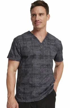 Dickies Men's Plaid Distress Print Scrub Top 9 Dickies Men's Plaid Distress Print Scrub Top -Scrubs for Women Sales Store 5 di dk725 print 650