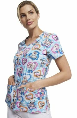 Dickies Women's Hippie Hounds Print Scrub Top 13 Dickies Women's Hippie Hounds Print Scrub Top -Scrubs for Women Sales Store 6 di dk721 print 650