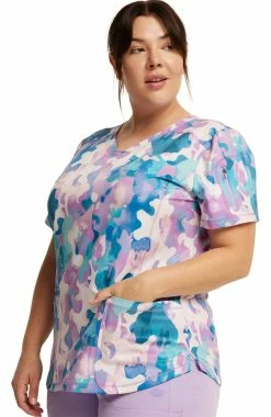 Dickies Women's Soft Camo-tion Print Scrub Top -Scrubs for Women Sales Store 6 di dk731 print 650 1