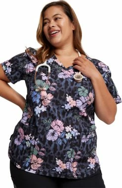 Dickies Women's Wild Tropic Print Scrub Top 13 Dickies Women's Wild Tropic Print Scrub Top -Scrubs for Women Sales Store 6 di dk731 print 650