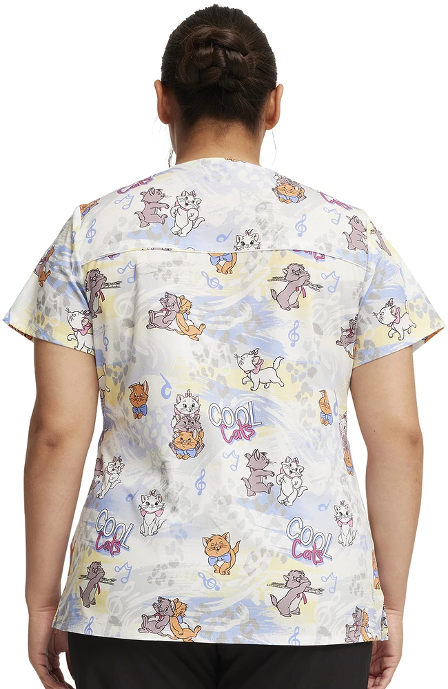 Cherokee Women's Hip Cats Print Scrub Top 7 Cherokee Women's Hip Cats Print Scrub Top - Image 7
