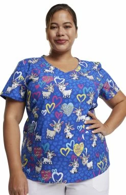 Dickies Women's I Goat You Babe Print Scrub Top -Scrubs for Women Sales Store 7 di dk852 print 650