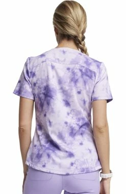 Dickies Women's Tonal Tie Dye Lavender Print Scrub Top -Scrubs for Women Sales Store 8 di dk623 print 650