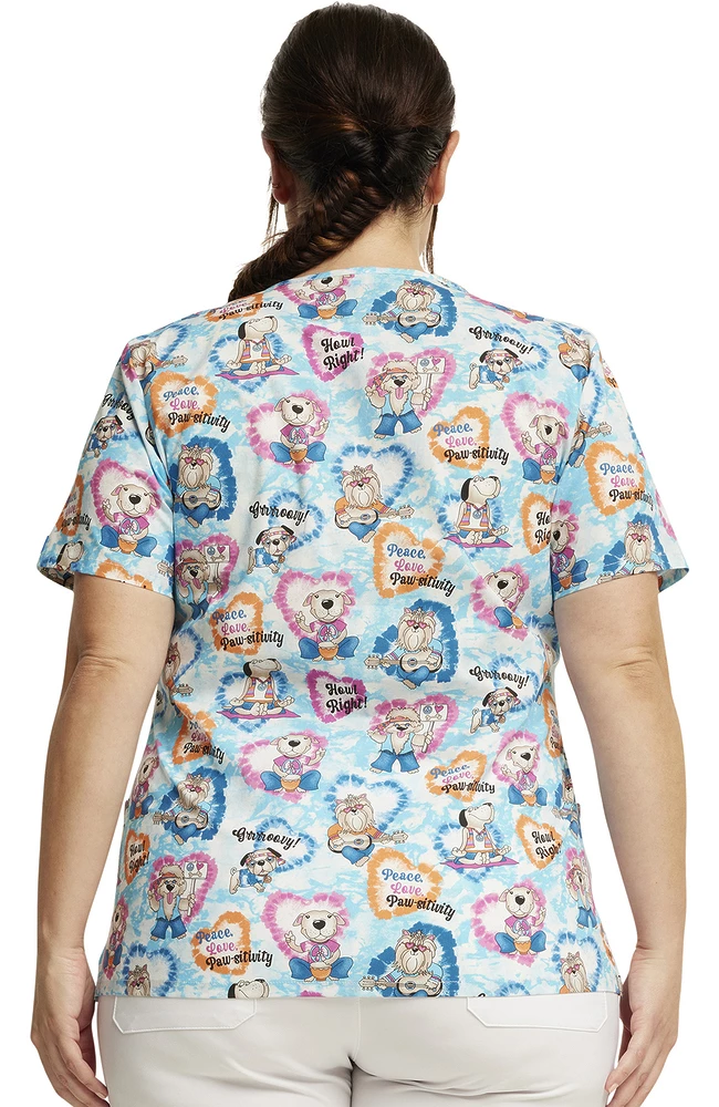 Dickies Women's Hippie Hounds Print Scrub Top 8 Dickies Women's Hippie Hounds Print Scrub Top - Image 8