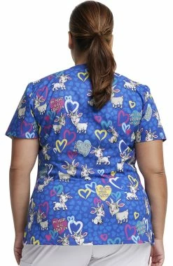 Dickies Women's I Goat You Babe Print Scrub Top -Scrubs for Women Sales Store 8 di dk852 print 650